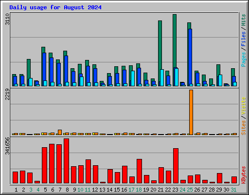 Daily usage for August 2024