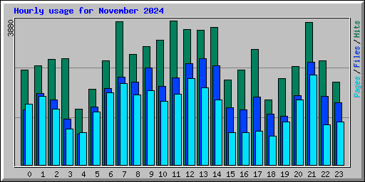 Hourly usage for November 2024